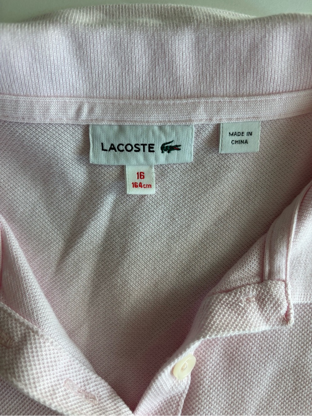 Lacoste Pink Long-Sleeve Polo Dress 100% cotton 16 y.o. - Picture 5 of 10